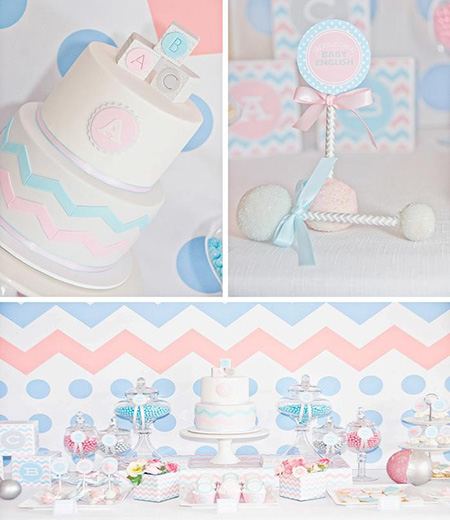 Chevron Gender Reveal Party Baby Shower Printables Collection